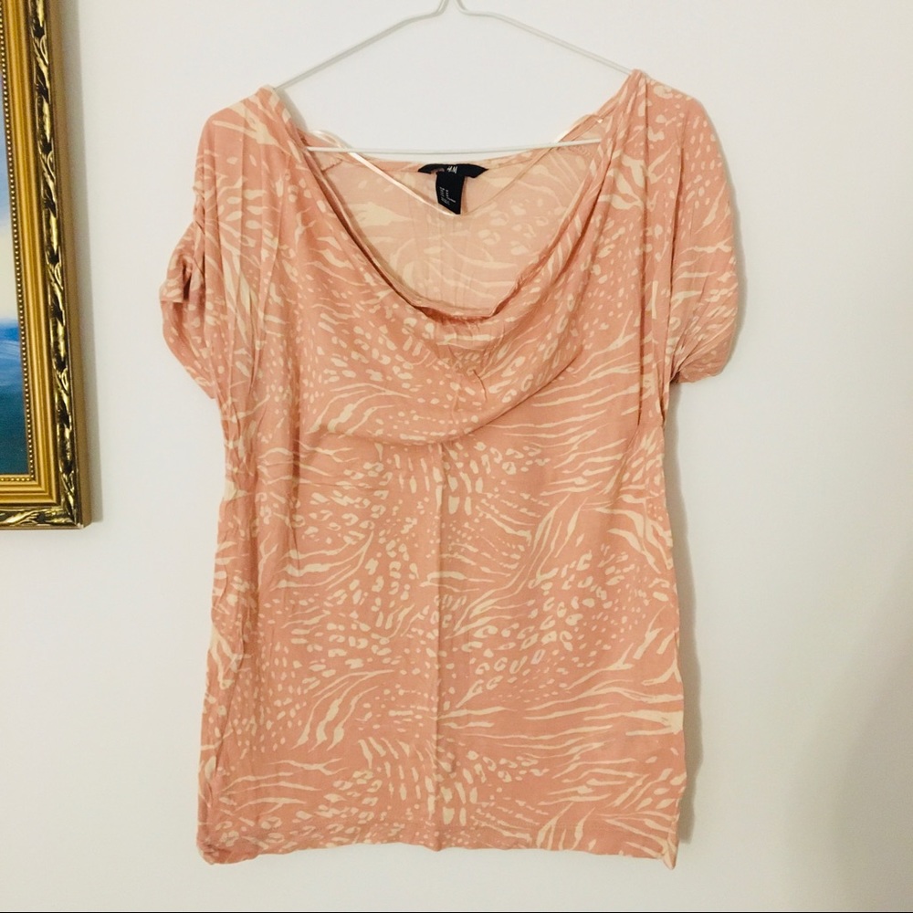 H&M Dusty Pink Animal Print T-Shirt